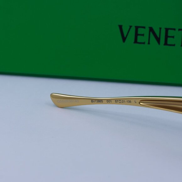 Bottega Veneta BV1386S 001 Oval Sunglasses - Gold/Grey - Picture 9 of 12